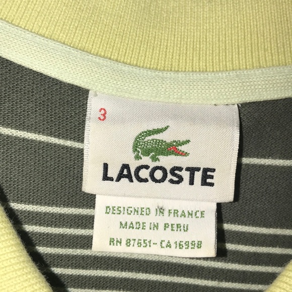 Striped Lacoste polo size 3 - Picture 2 of 5